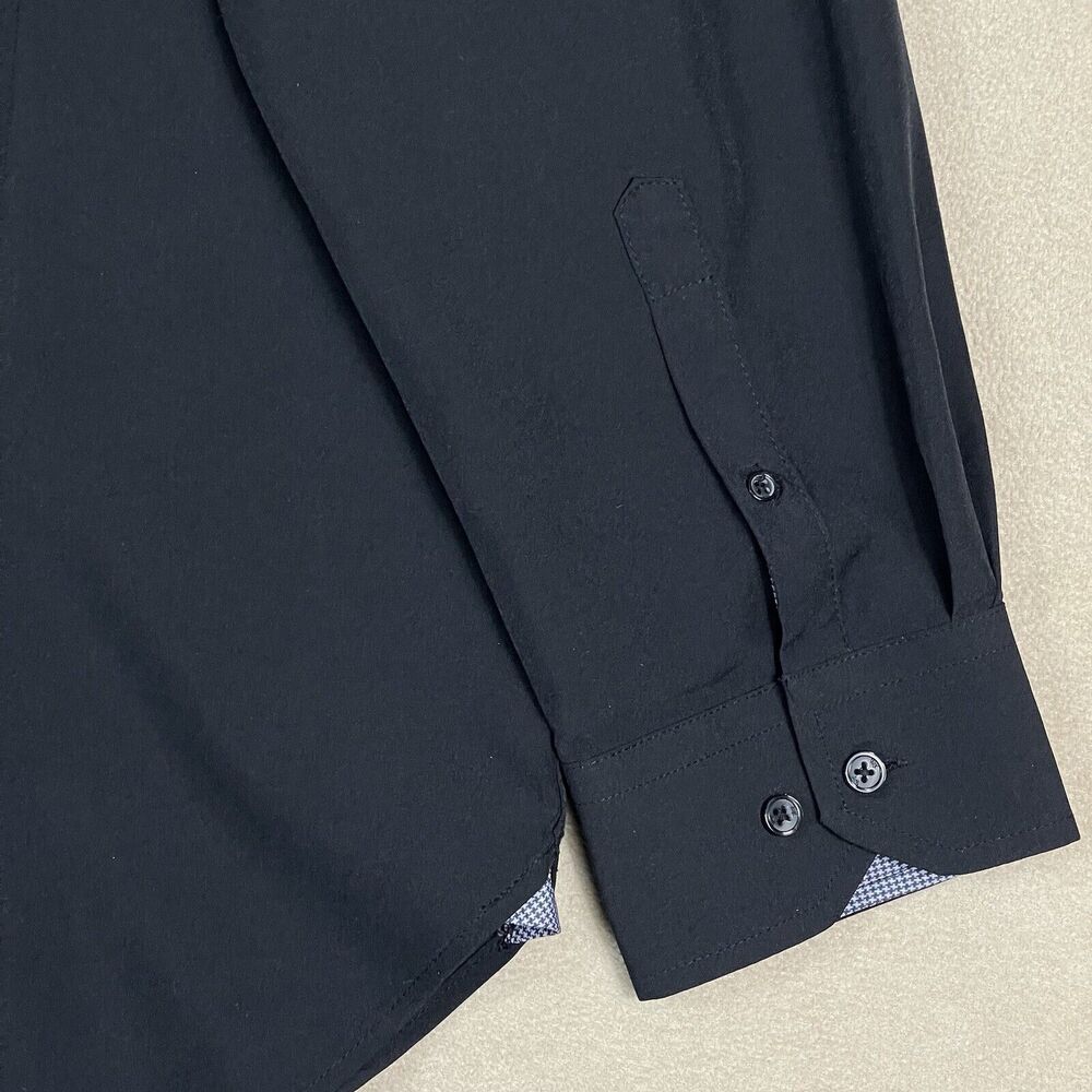 WRK Work Rest Carma Shirt Mens 18 Black Long Sleeve Slim Fit Stretch‎ - Picture 12 of 14